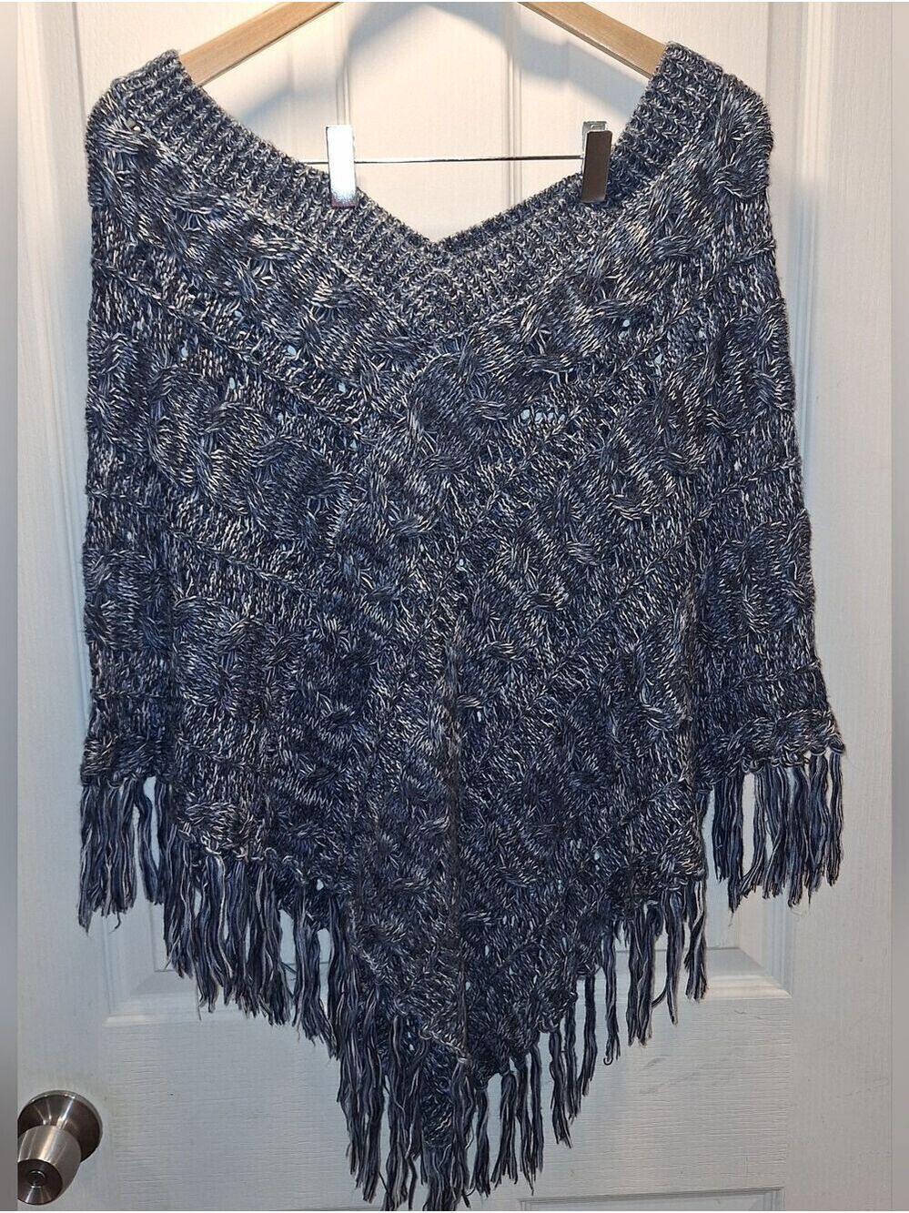 John Paul Richard Blue Shawl Sweater Large Cover Up